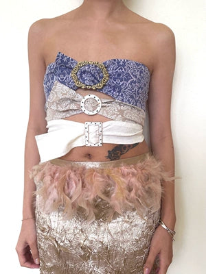 Three Buckles Adjustable Denim Top