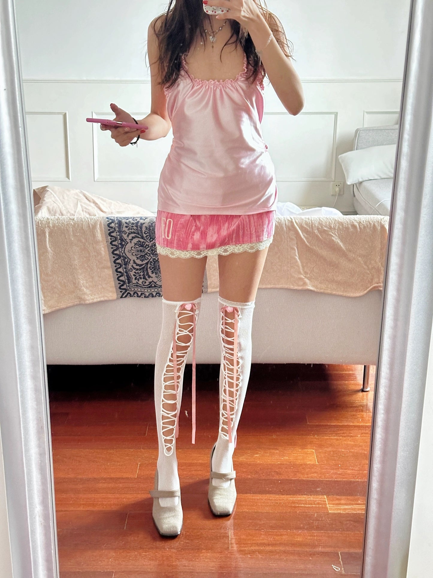 Original design stockings thigh sock with attachable bow tie