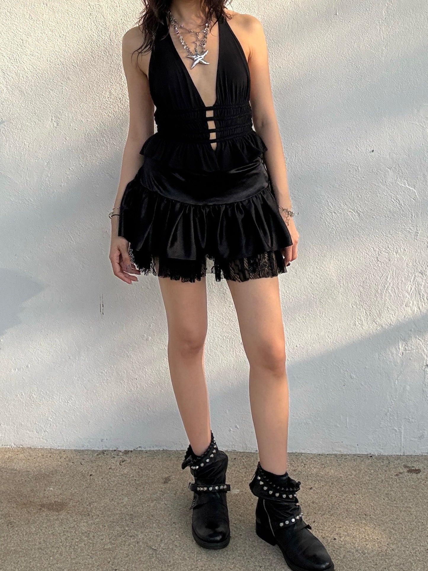 Black Star Elastic Top with Adjustable Shoulder Straps
