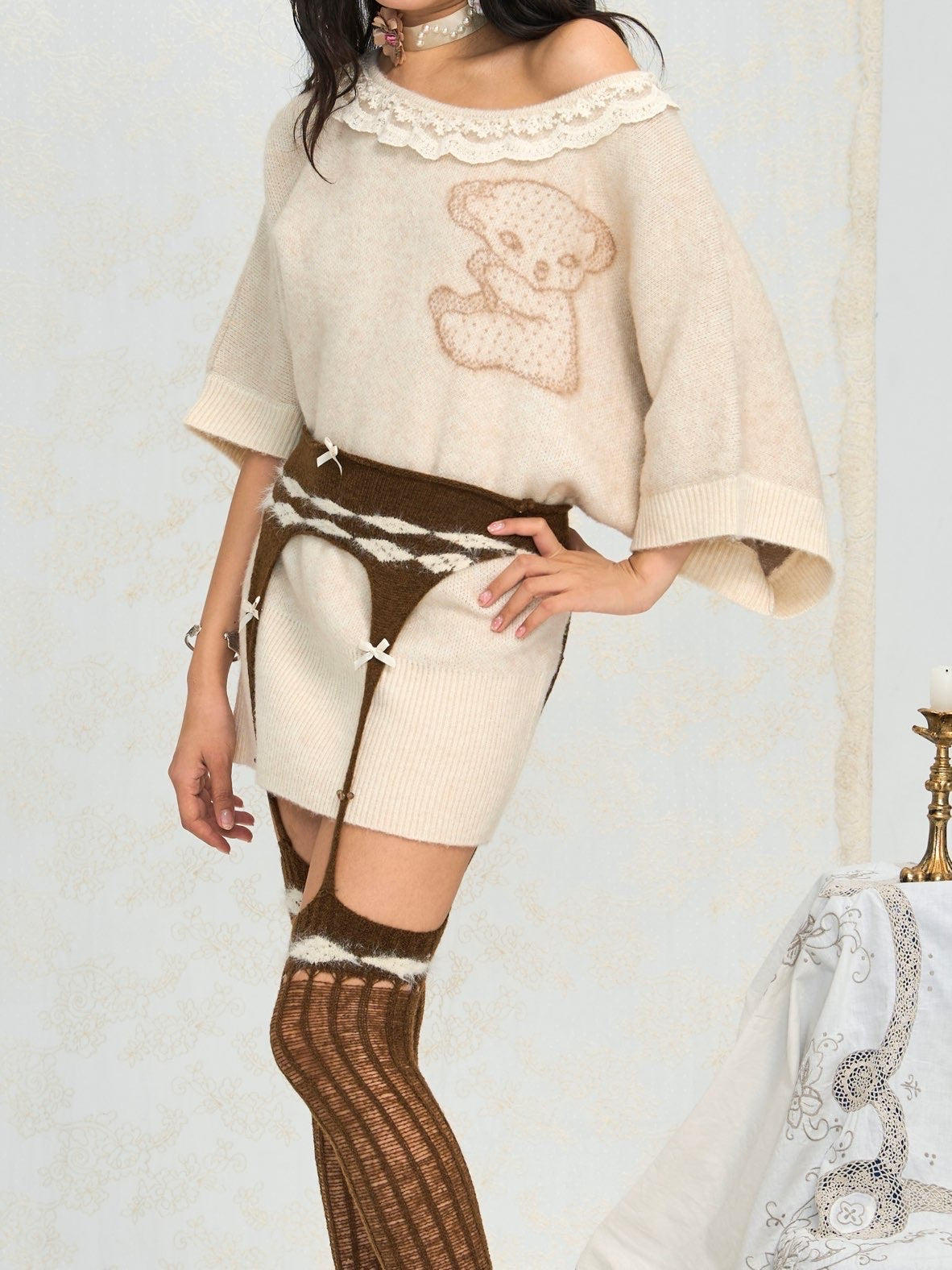 Cute little bear thick cozy sweater dress