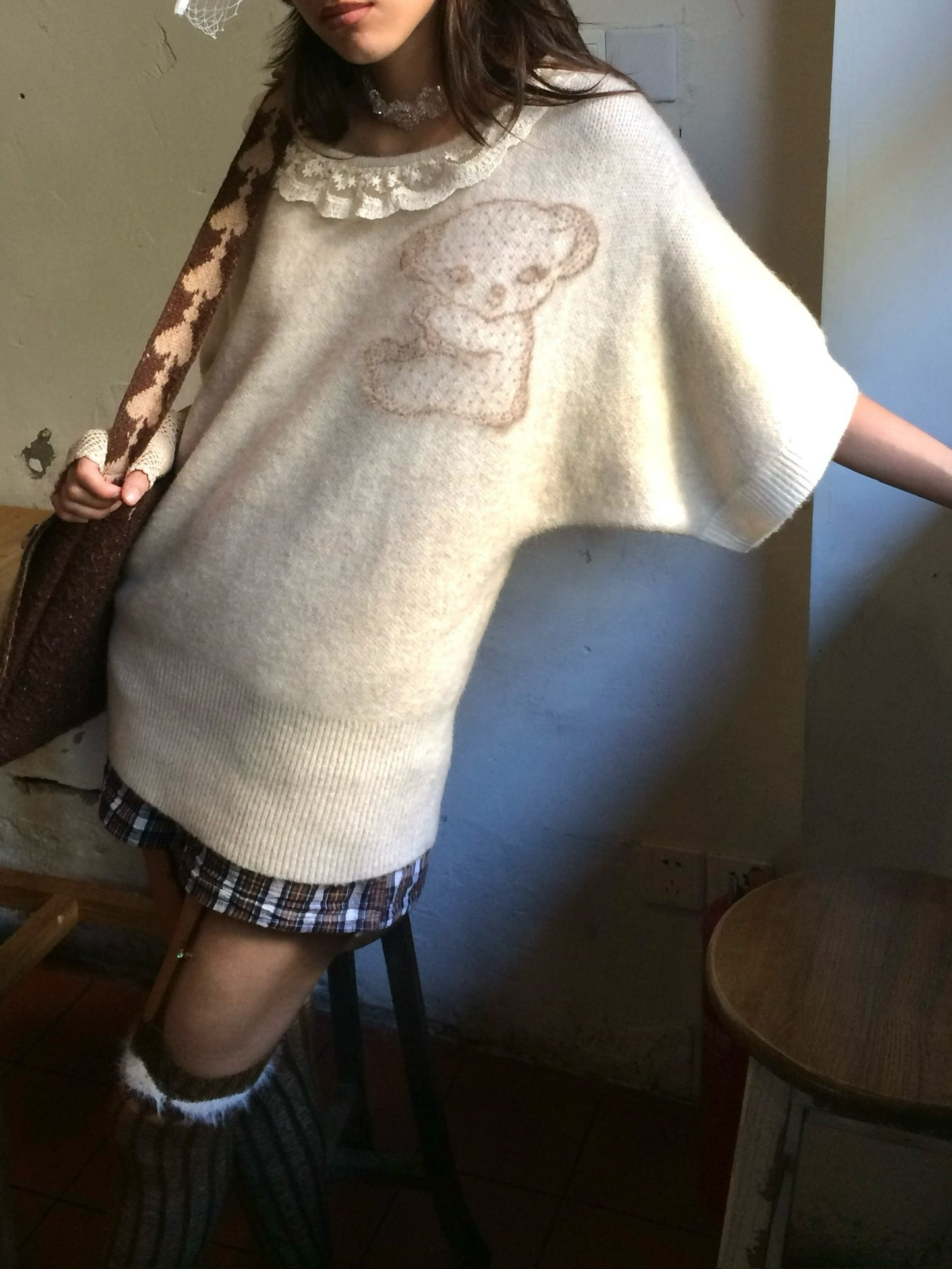 Cute little bear thick cozy sweater dress