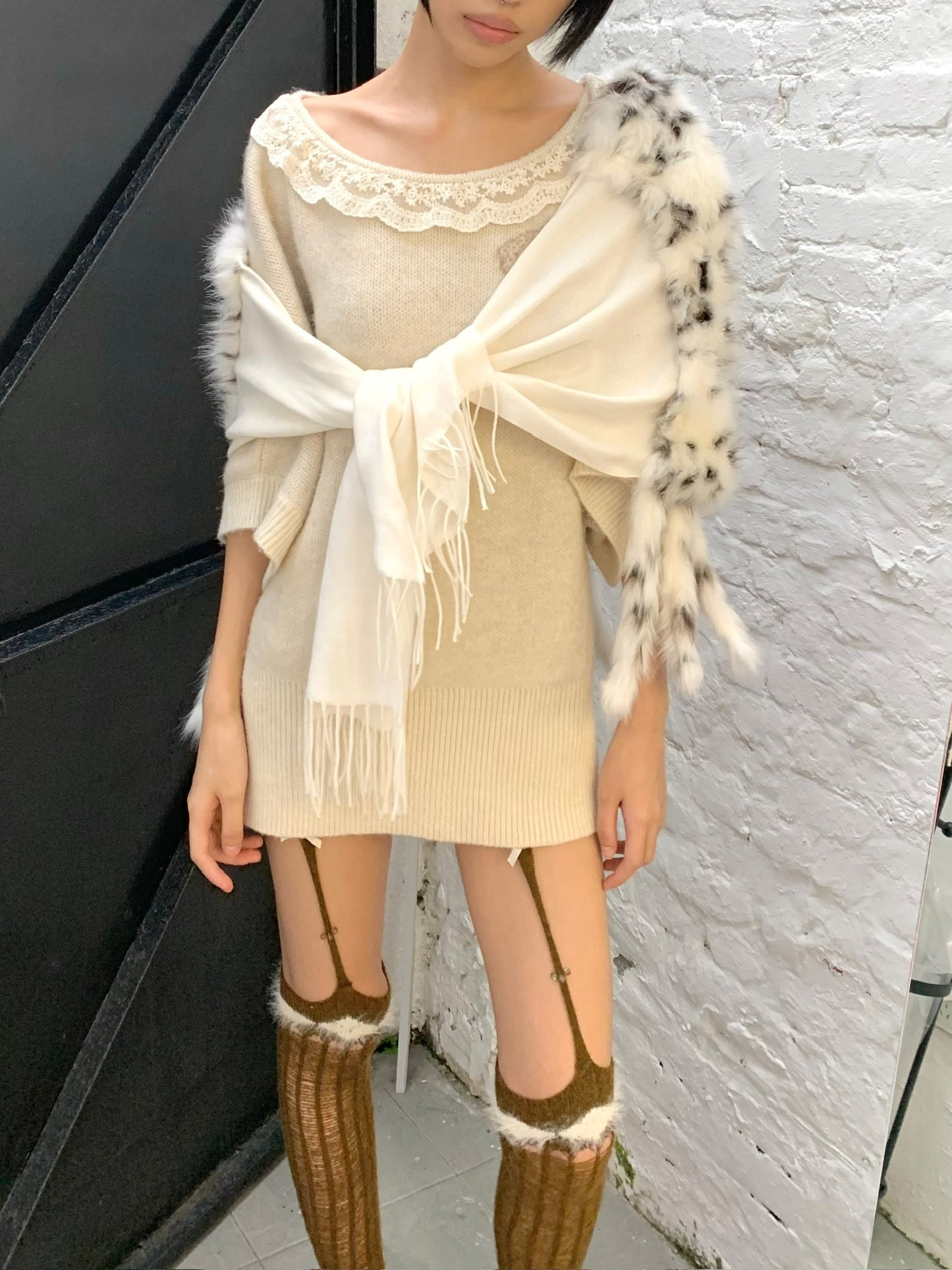 Cute little bear thick cozy sweater dress