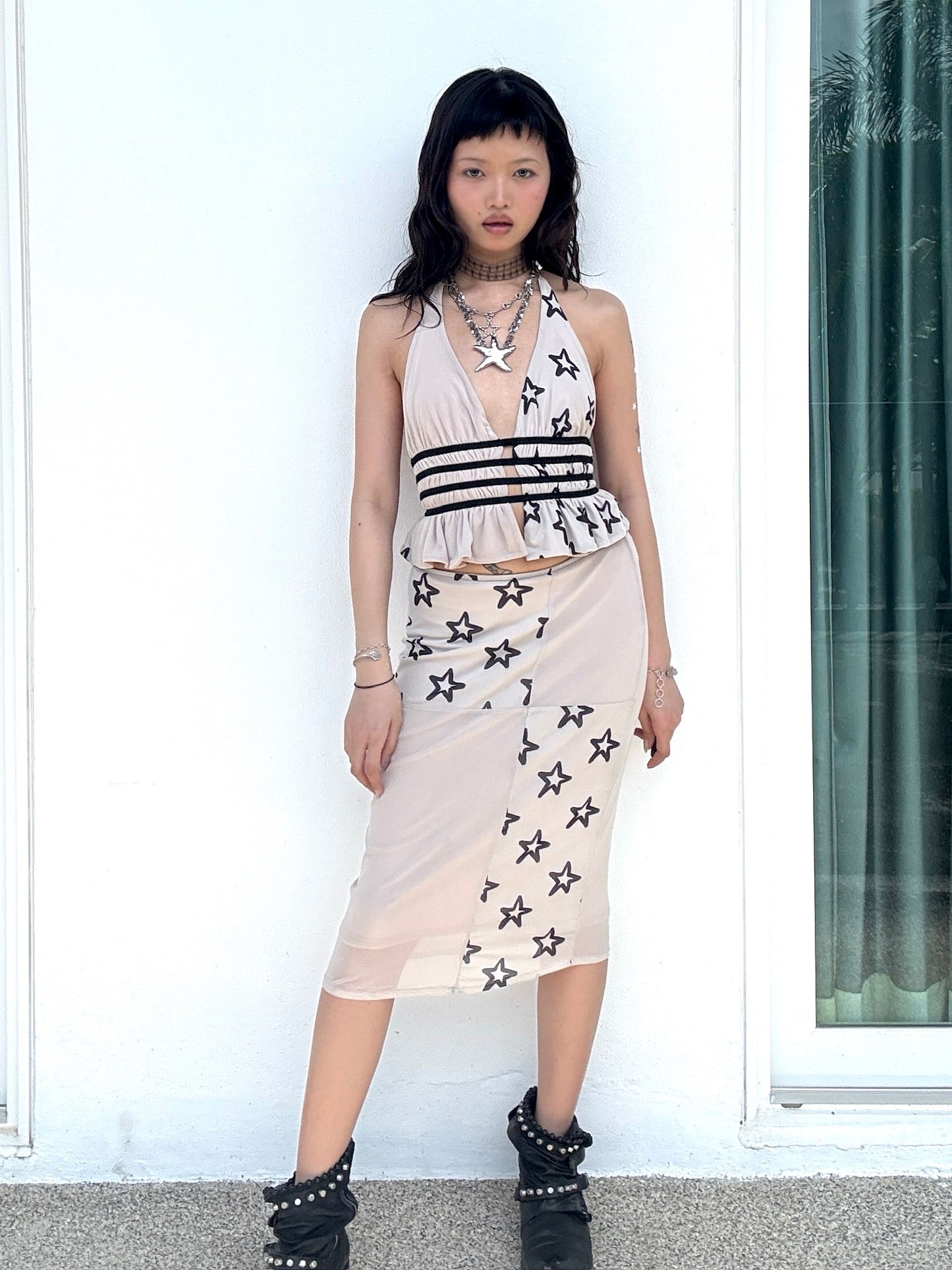 Grey star Set top + skirt set Can be purchased separately