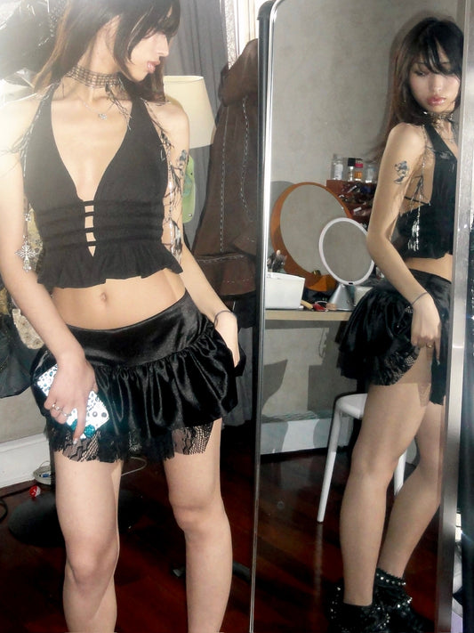 Black Star Elastic Top with Adjustable Shoulder Straps