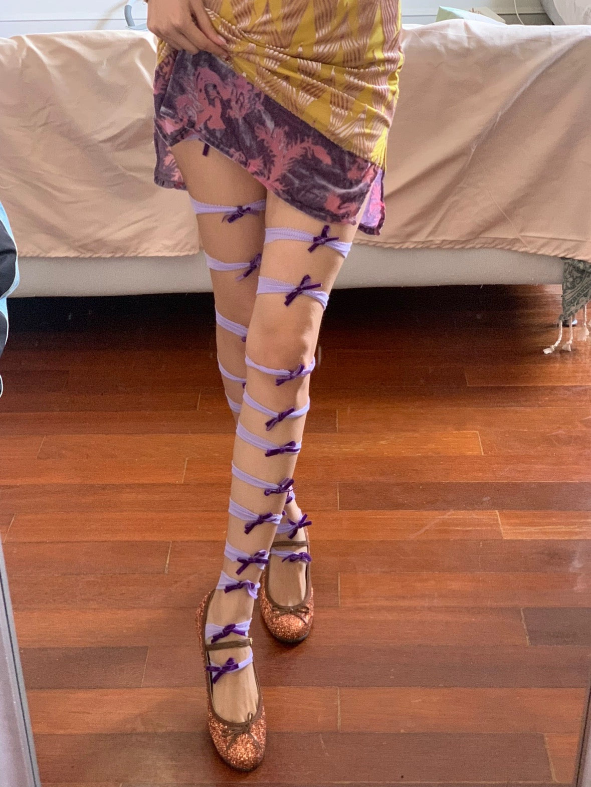 Sweet cute sexy bow exclusive mesh leggings pantyhose