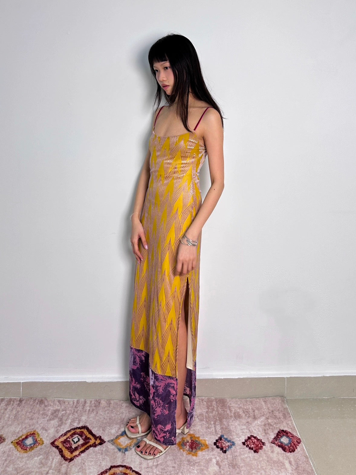 candy color summer strap super stretchy dress (long version)