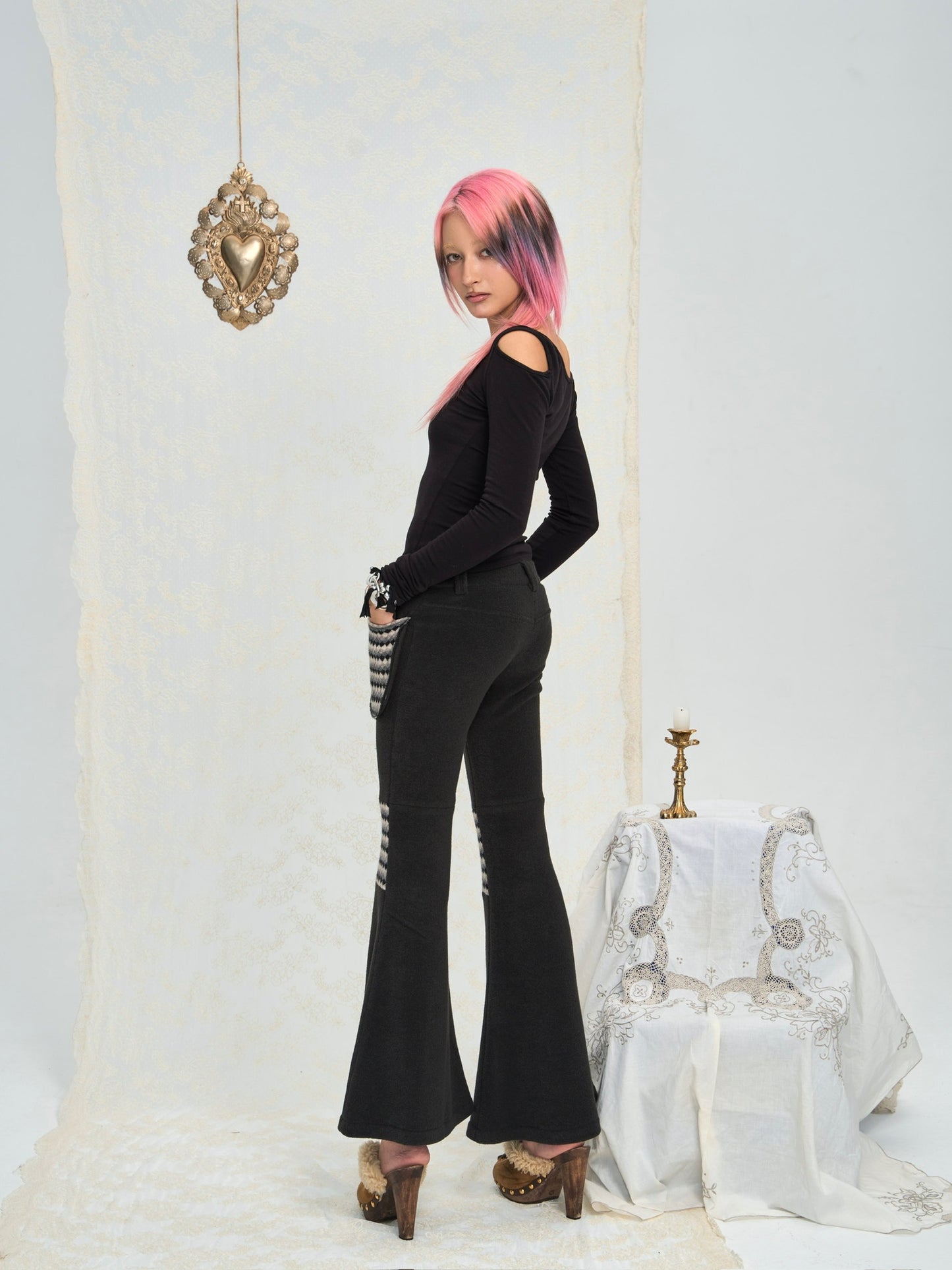 The most comfortable autumn-winter pants!! Two-color stretchy multi-color low-rise flared pants