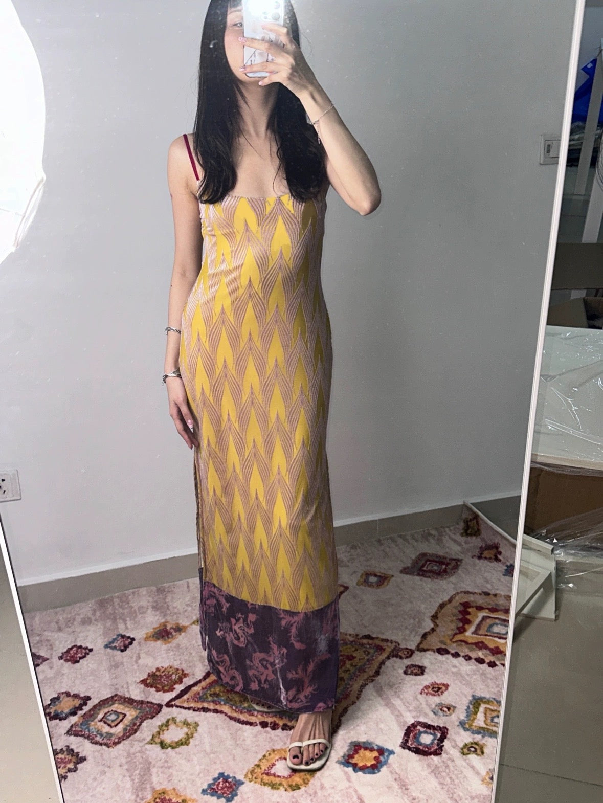 candy color summer strap super stretchy dress (long version)