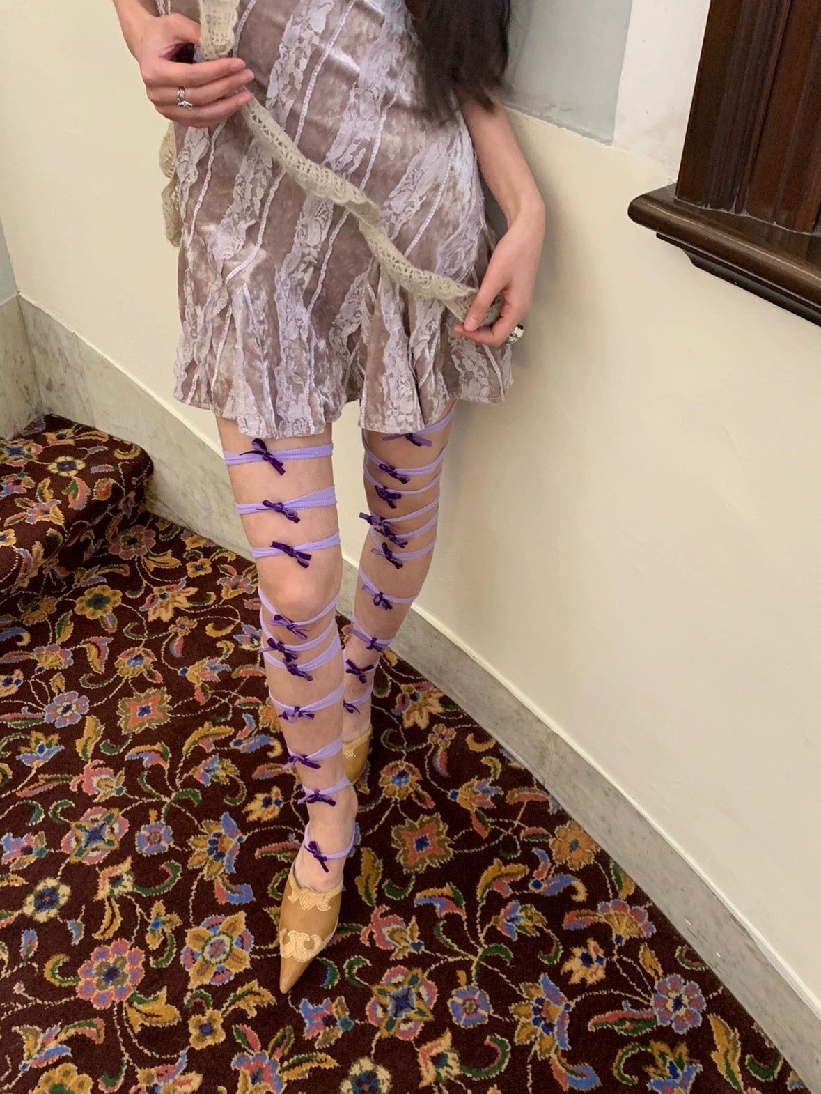 Sweet cute sexy bow exclusive mesh leggings pantyhose