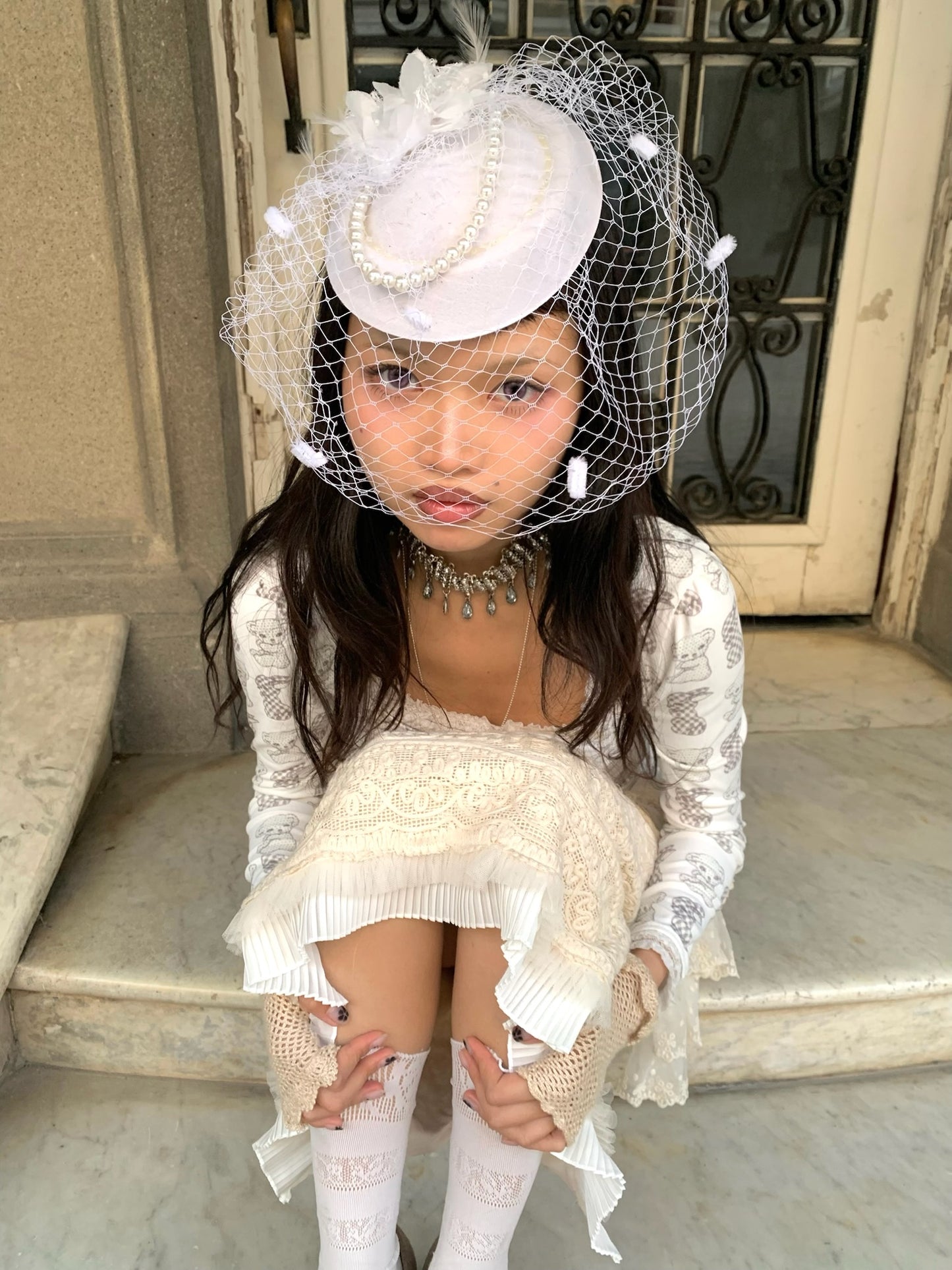 Embroidered Lace skirt With Thick lining