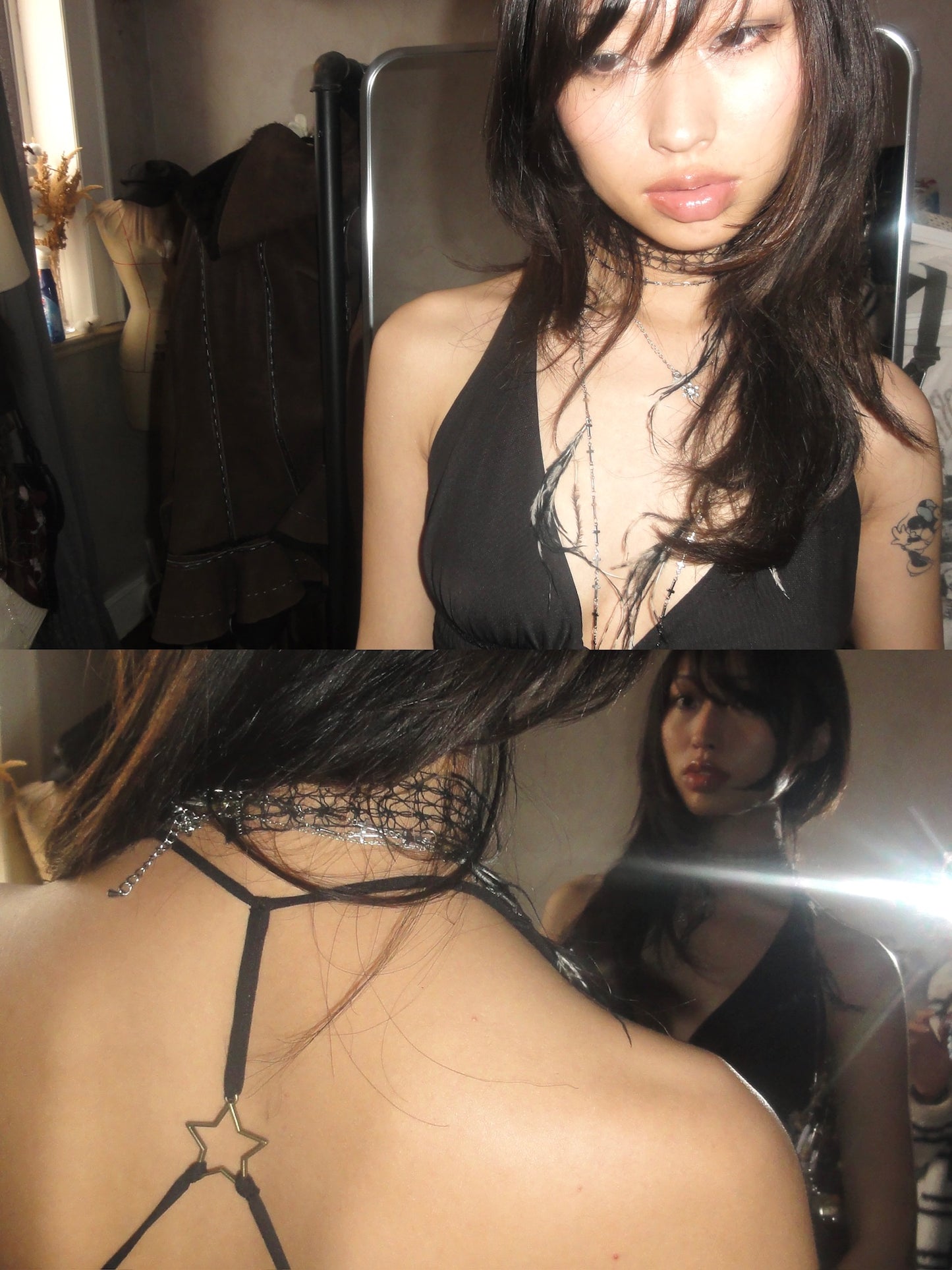 Black Star Elastic Top with Adjustable Shoulder Straps