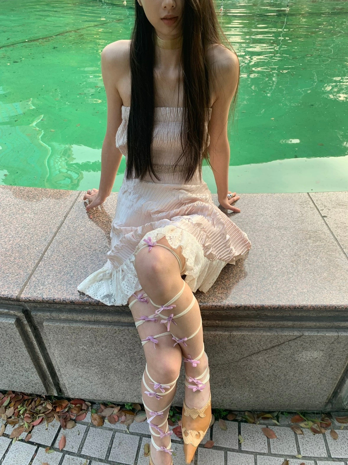 Sweet cute sexy bow exclusive mesh leggings pantyhose