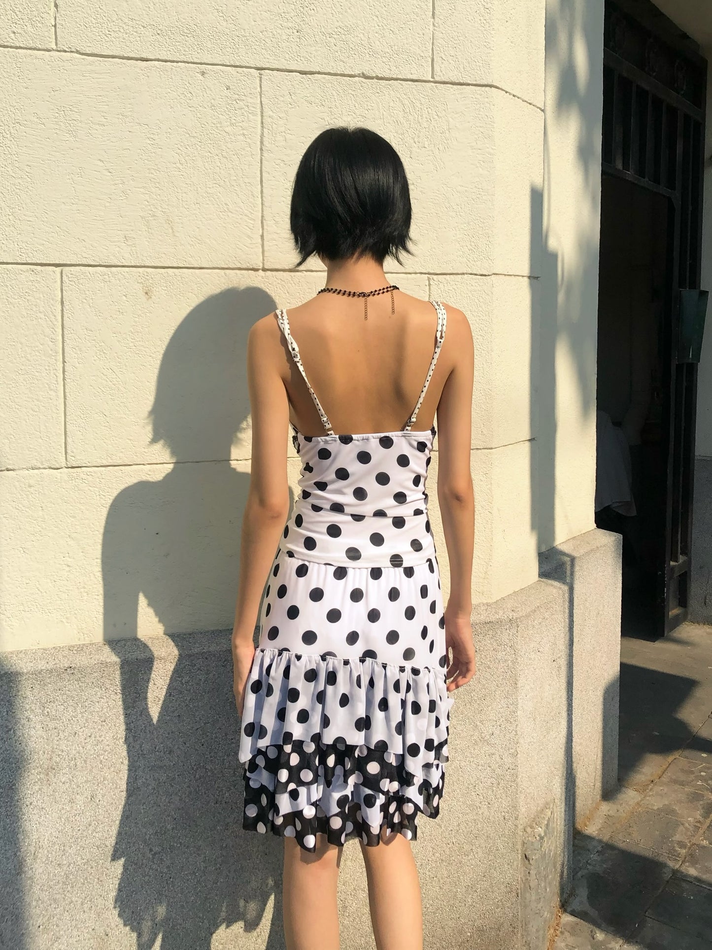 Black and white polka dot set - top+ skirt