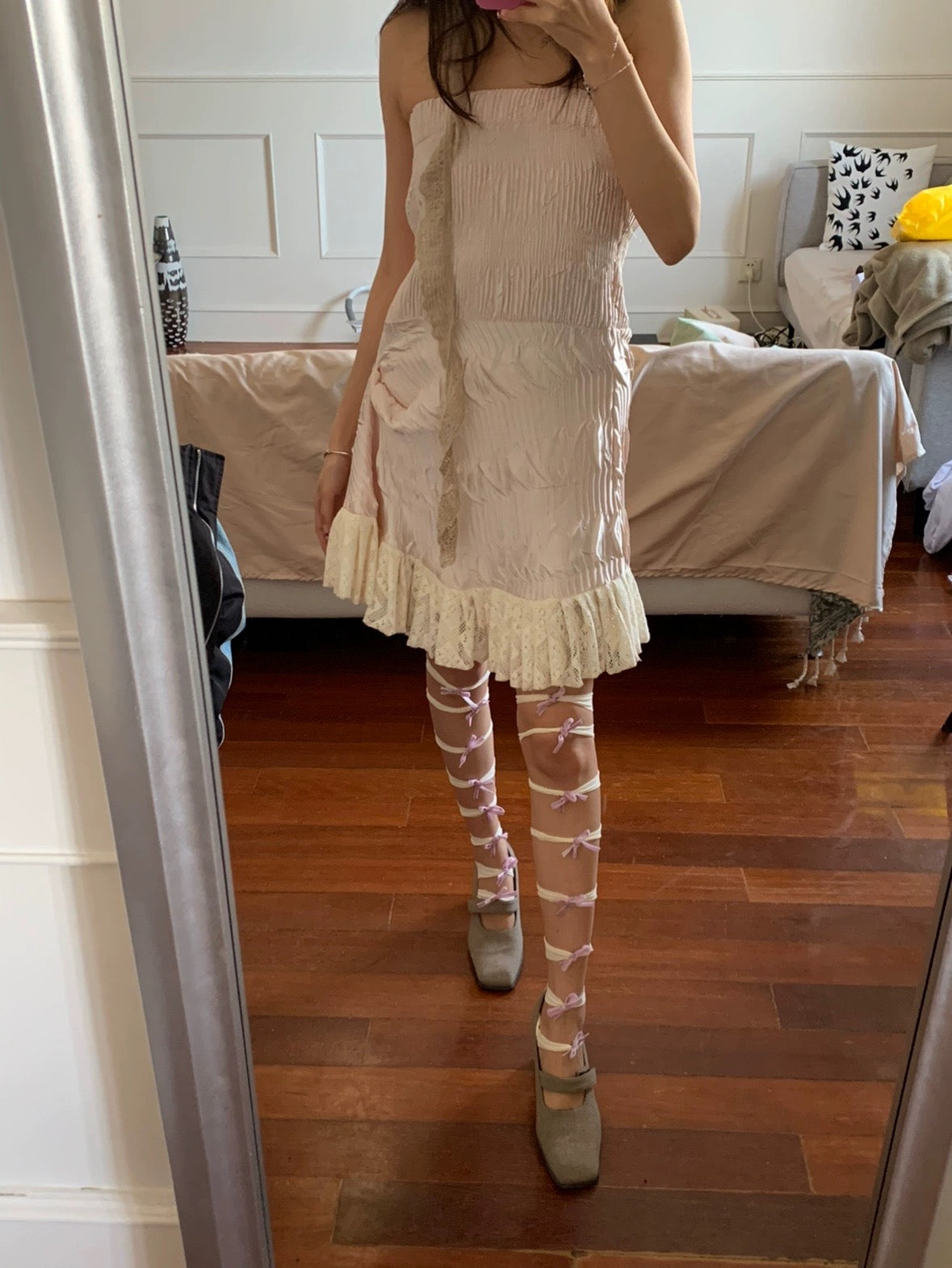 Sweet cute sexy bow exclusive mesh leggings pantyhose