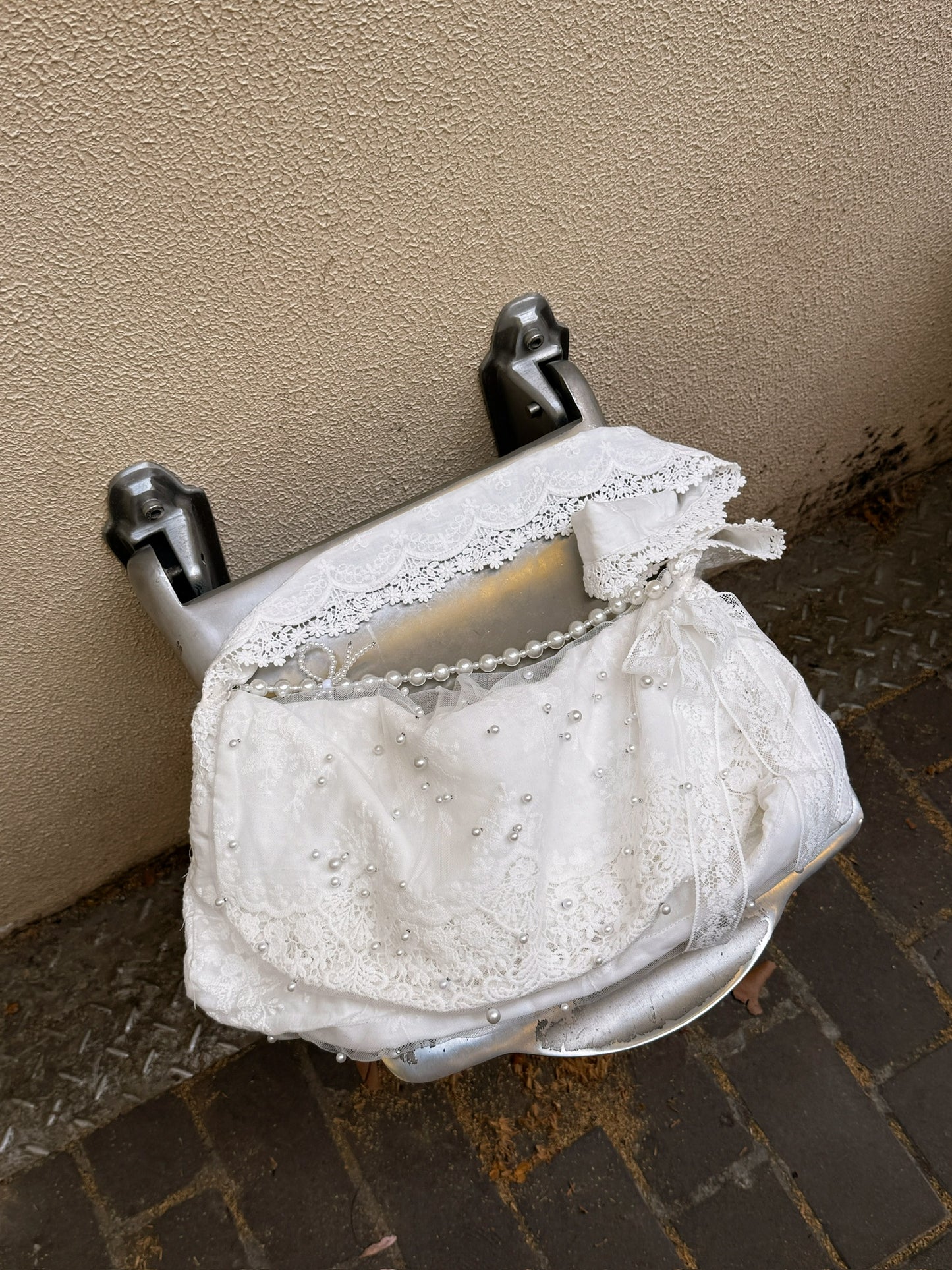 Princess Bag - Original Cute Lace Crossbody Lightweight Medium-sized Creamy white-colored Fabric Bag