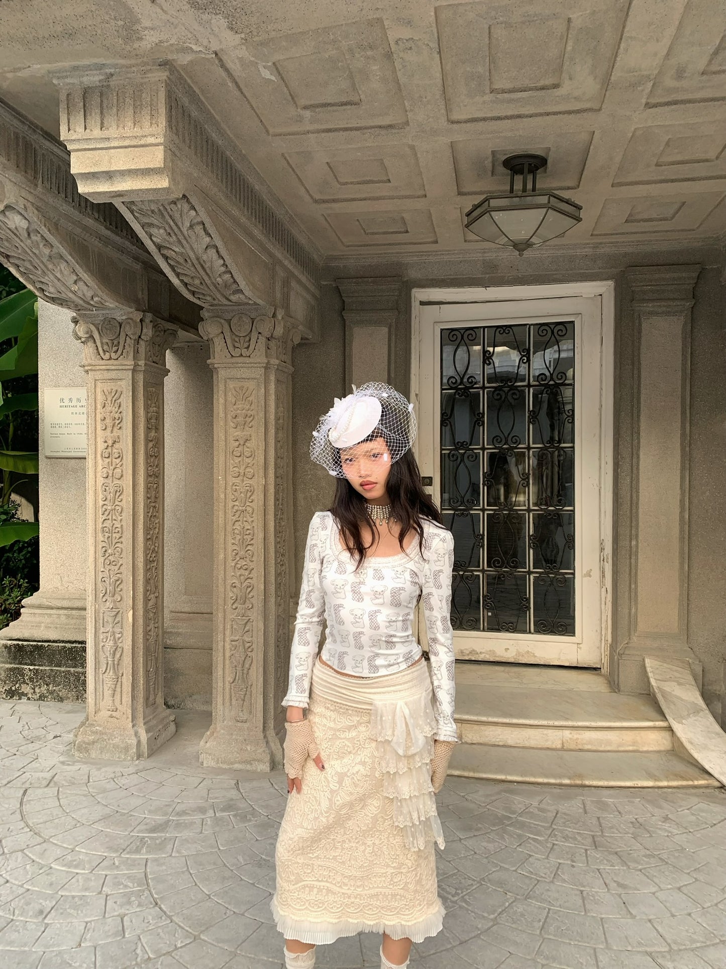 Embroidered Lace skirt With Thick lining