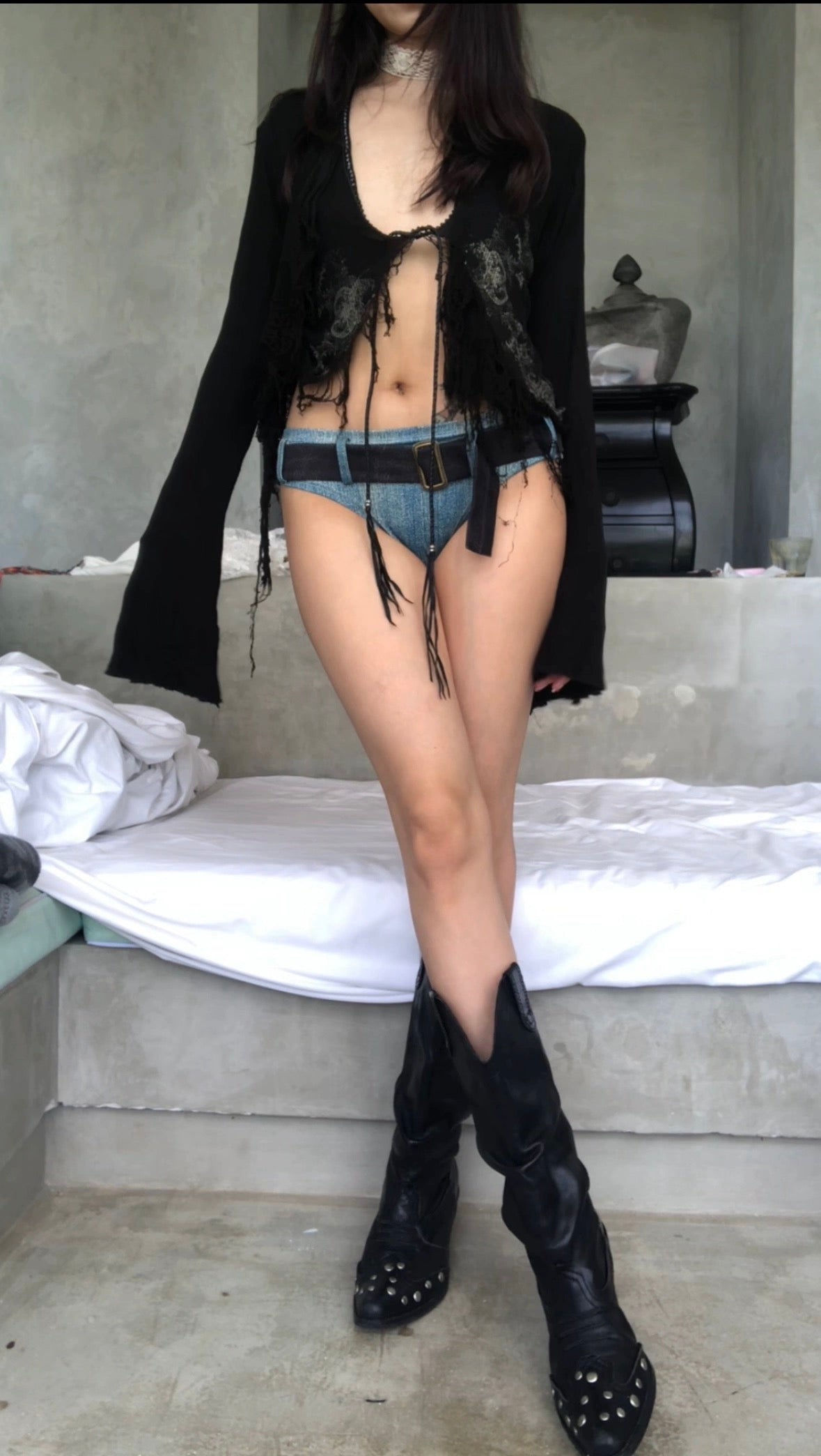 Denim chic stretchy bikini set