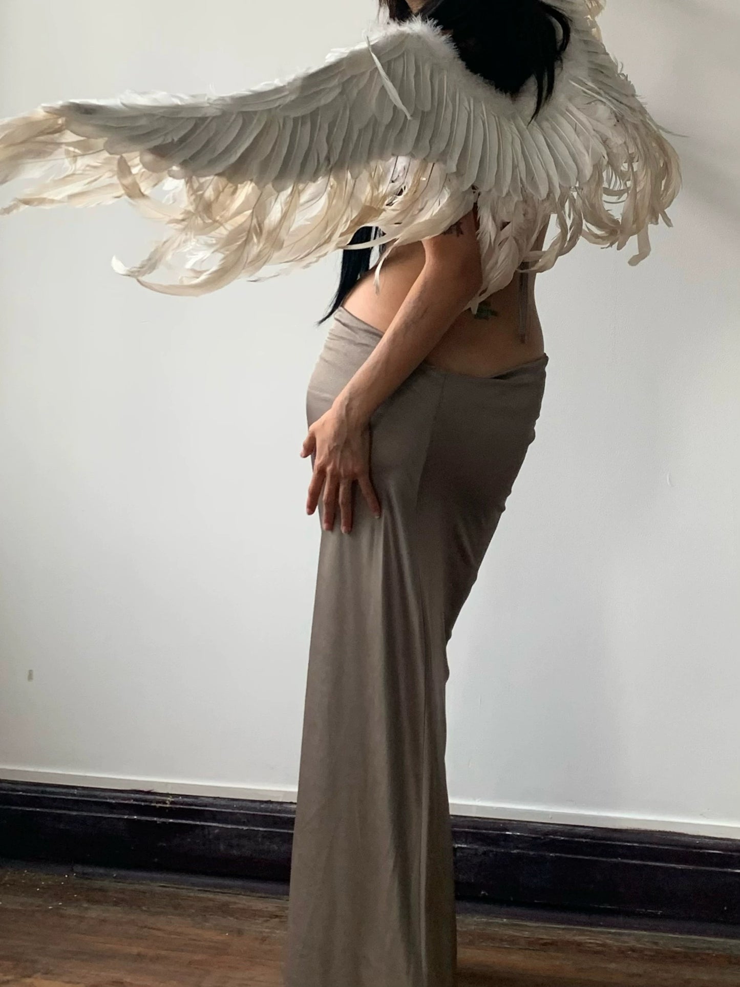 Goddess silver gray mermaid slim long skirt