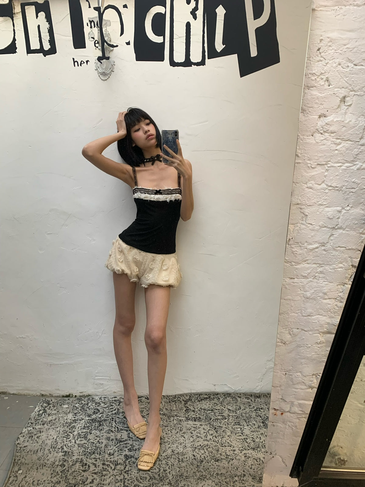 Original sexy and stretchy knitted halter top with adjustable shoulder straps