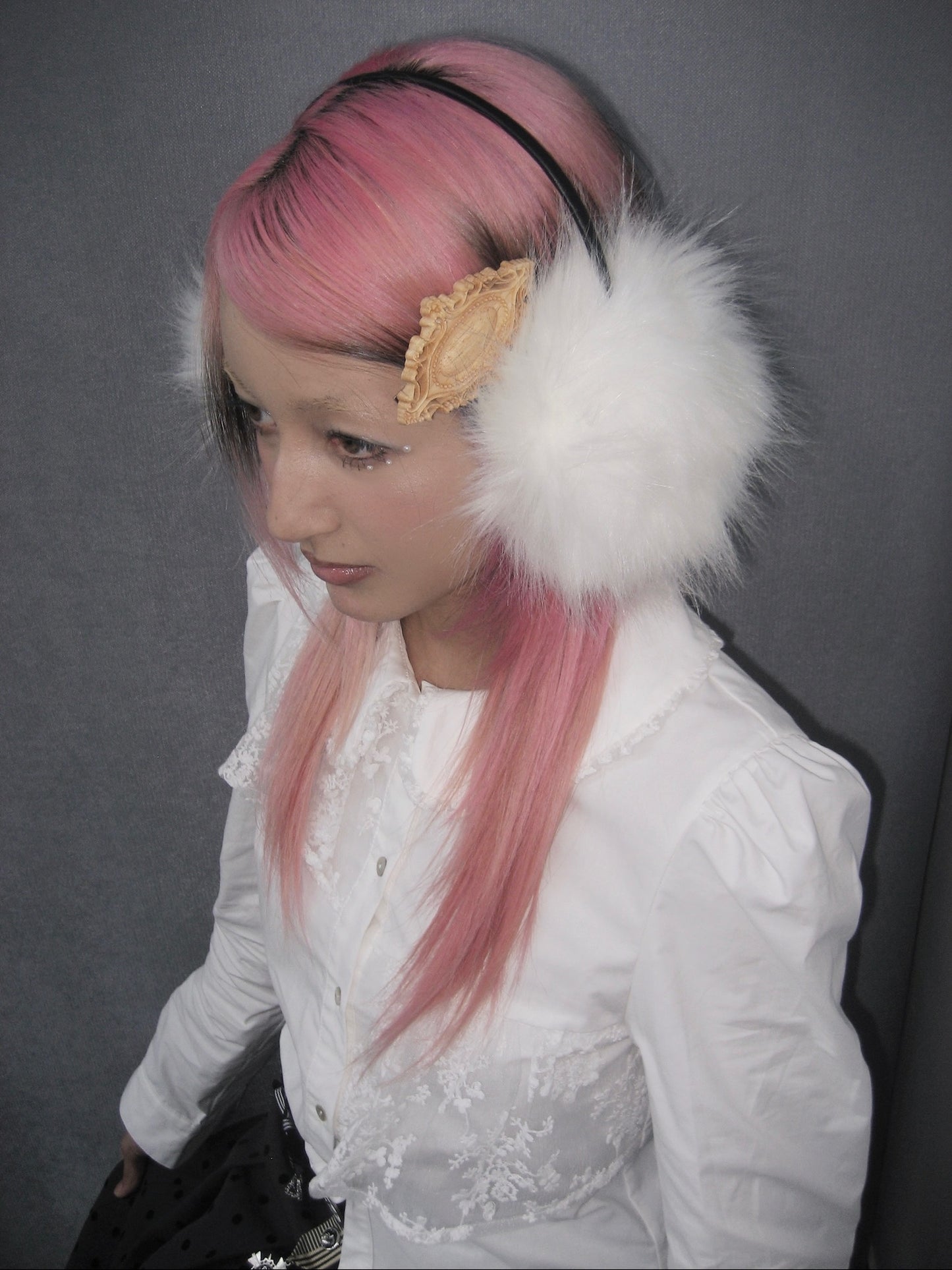 Babydoll collar lace-embroidered pure cotton versatile long-sleeved white shirt