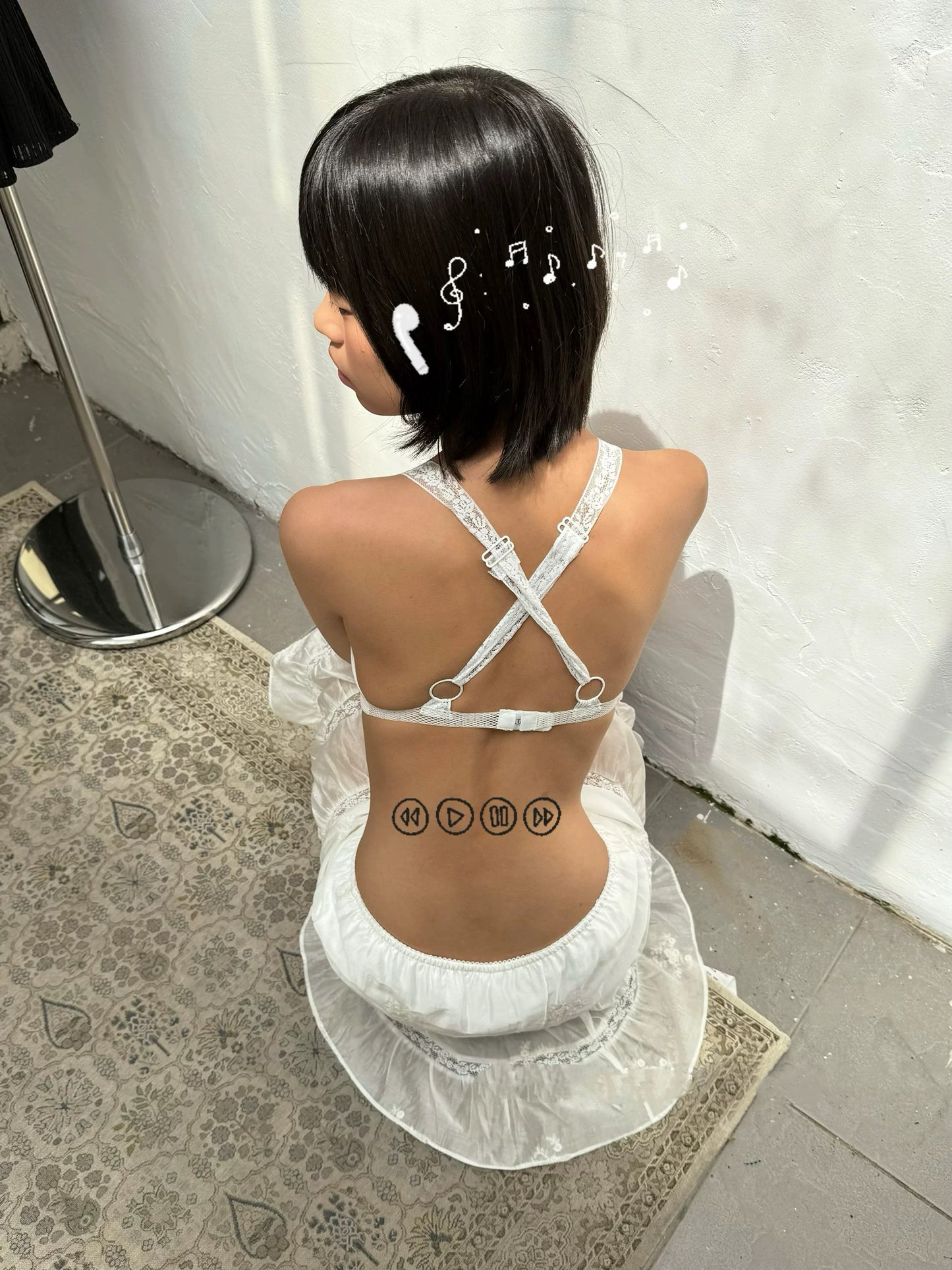 White Cross bra lace Strap lingerie