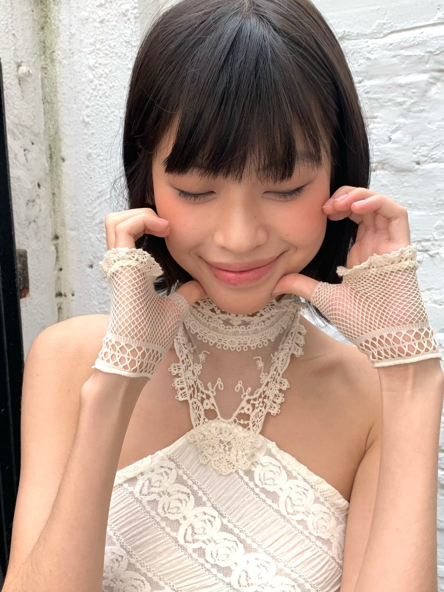 Rose pattern lace Gloves