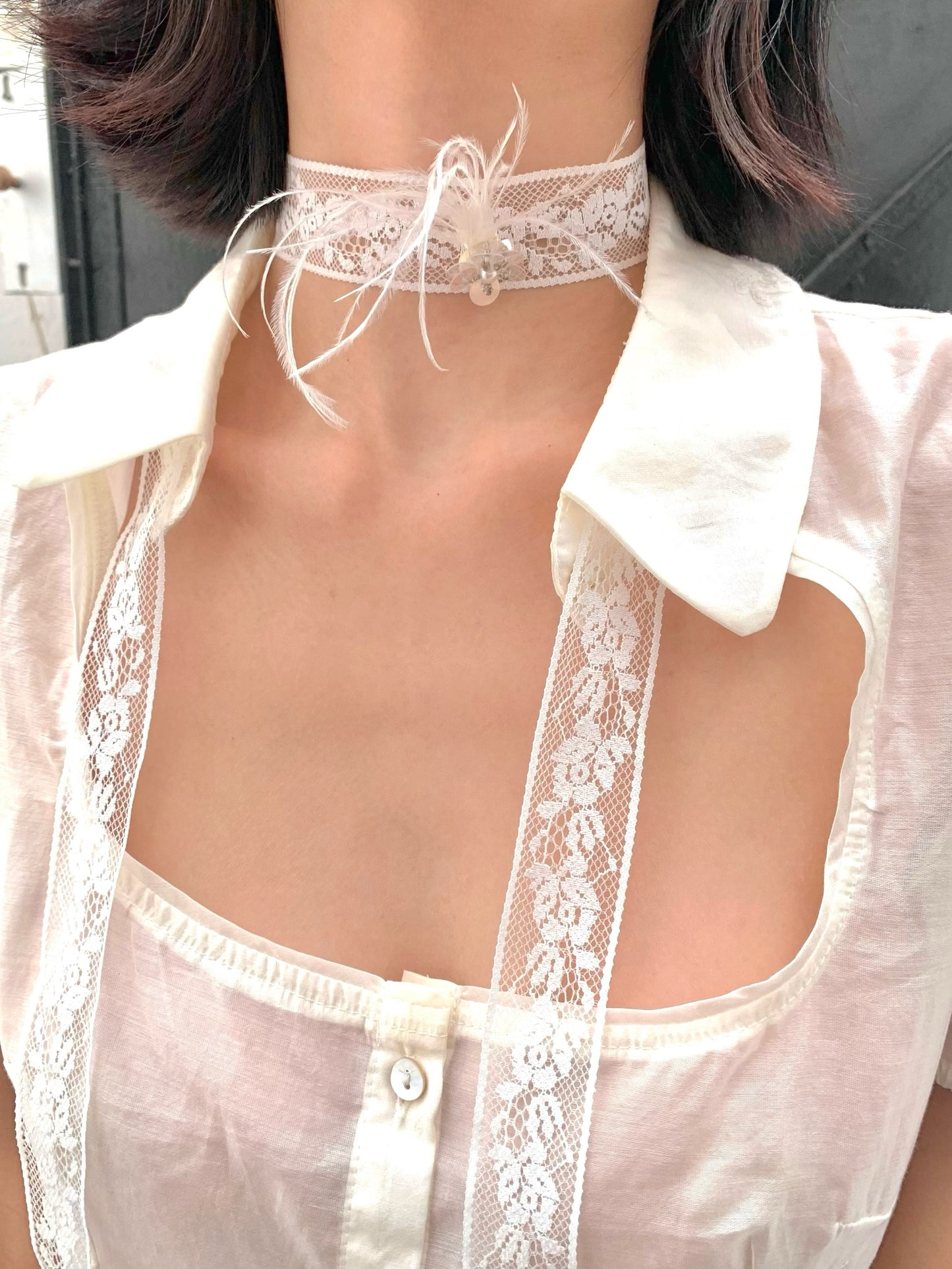 Lace versatile choker - Original design, lace ribbon necklace