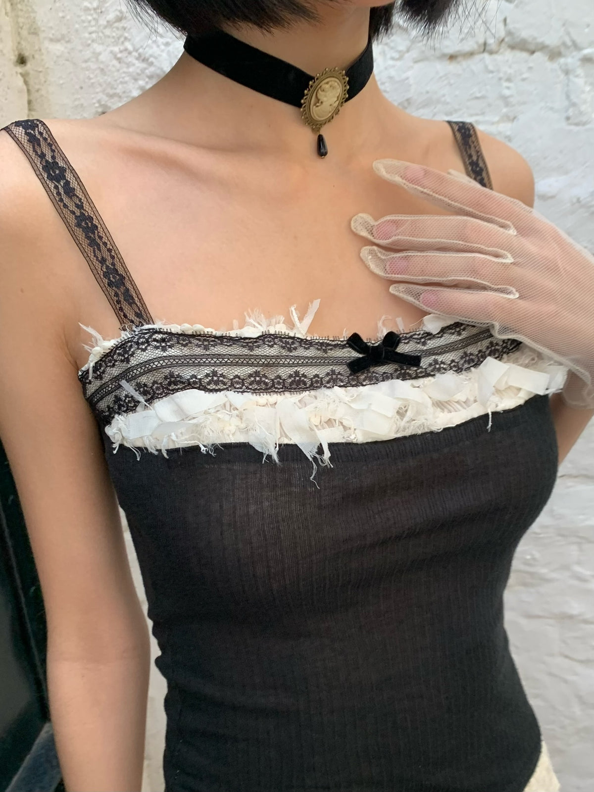 Original sexy and stretchy knitted halter top with adjustable shoulder straps