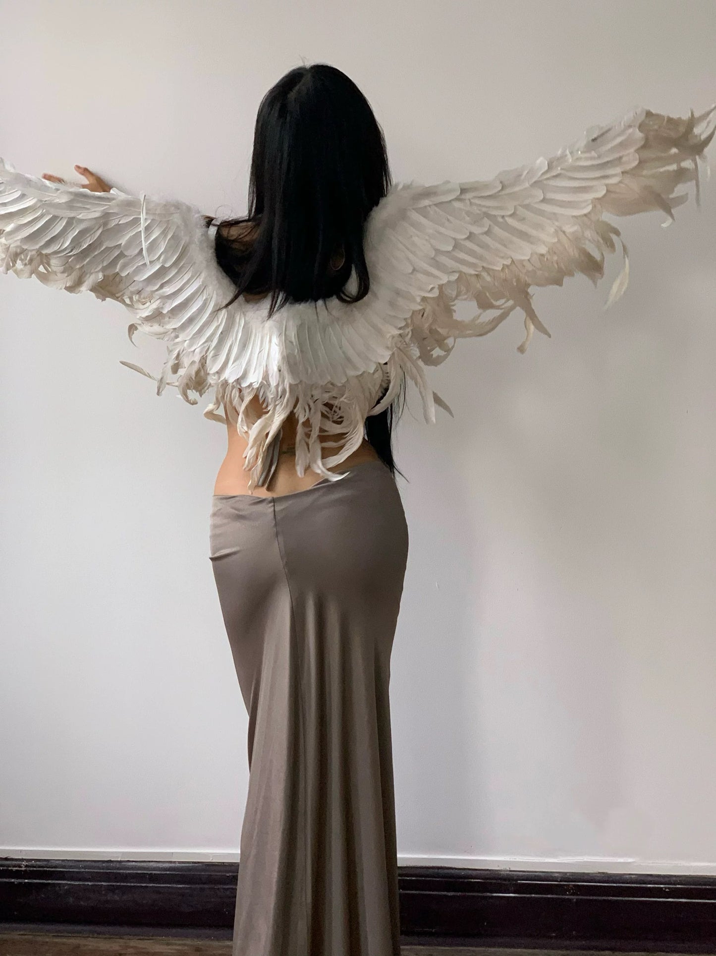 Goddess silver gray mermaid slim long skirt