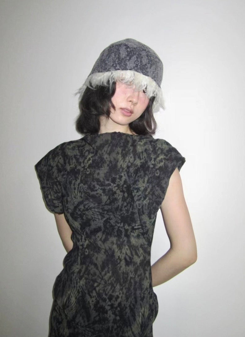 Fake blond bang furry hat