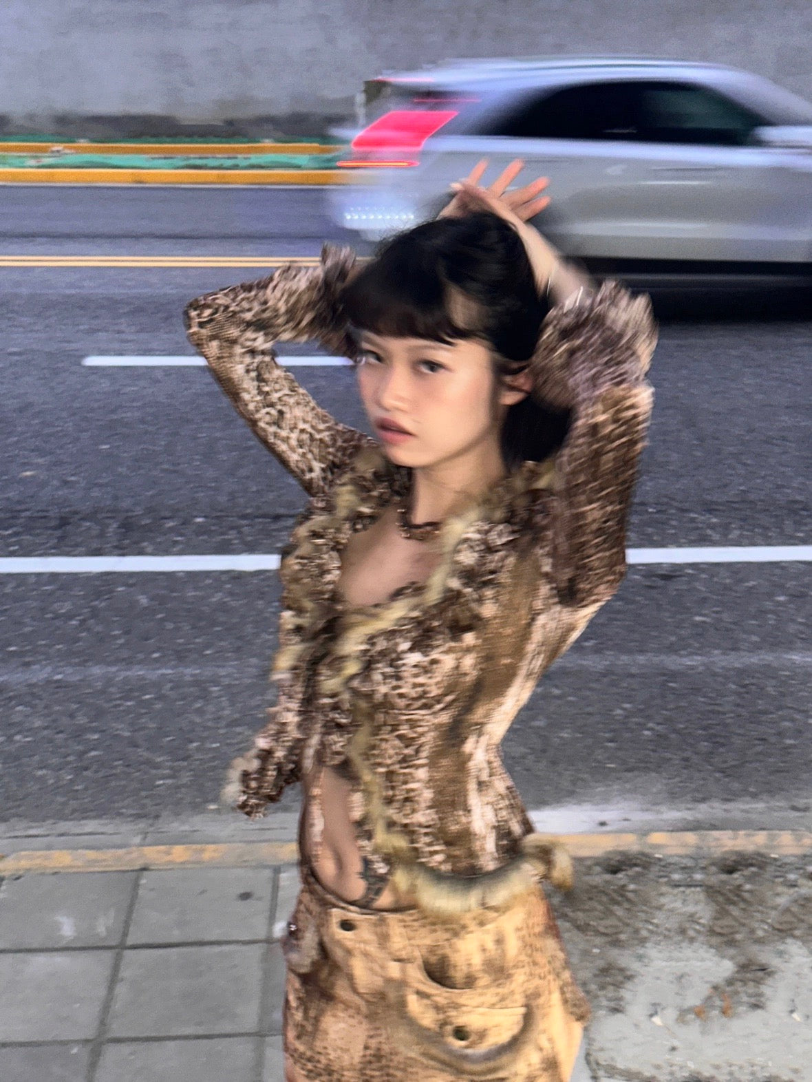 Sexy spicy leopard print chiffon long sleeve cardigan top